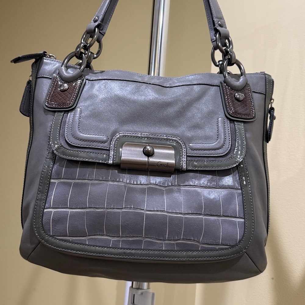 Coach Bag | Coach Shoulder Bag Gray - Silver Hardware Coach Hobo Bag - Picture 11 of 12